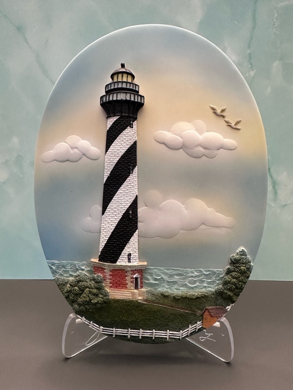 Cape Hatteras Lighthouse Decorative Plate Coastal Beach Decor NC